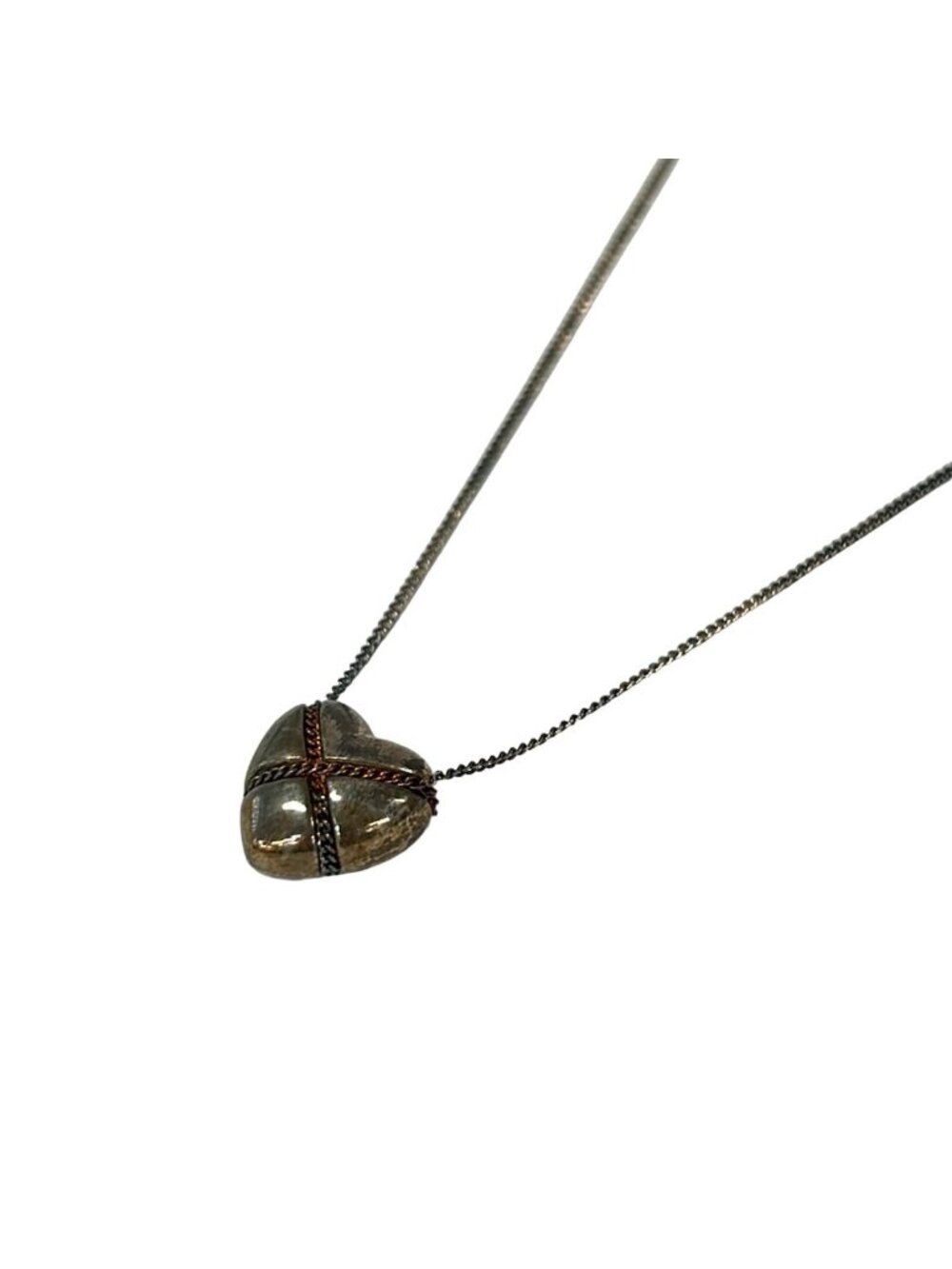 Tiffany & Co Necklace Chain Cross Heart Silver 18k Yellow Gold